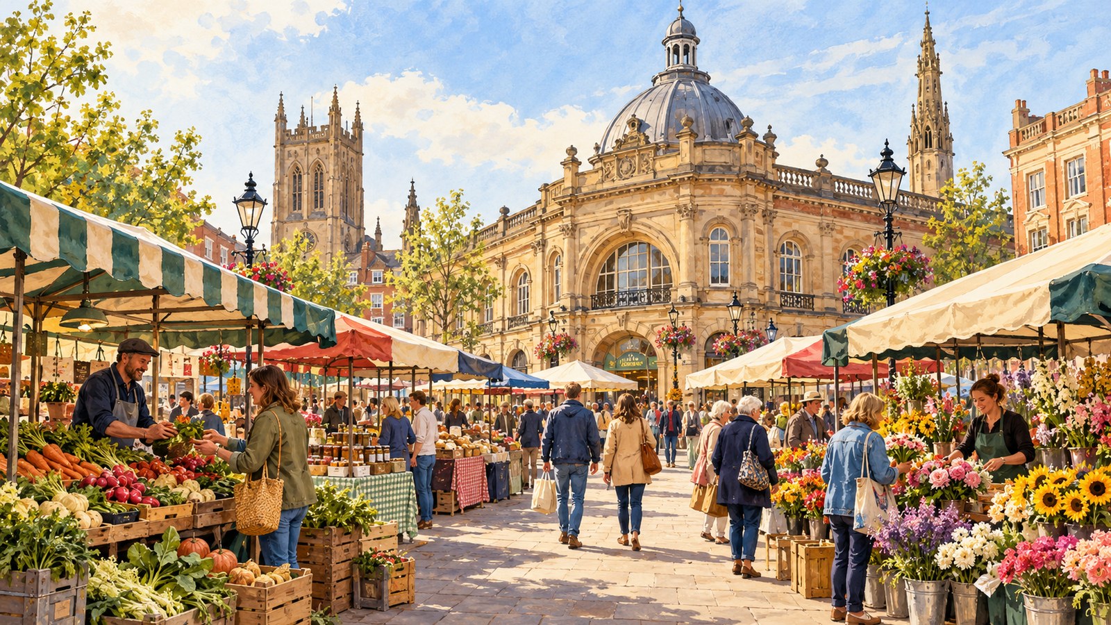 Artist's impression of Doncaster market stalls